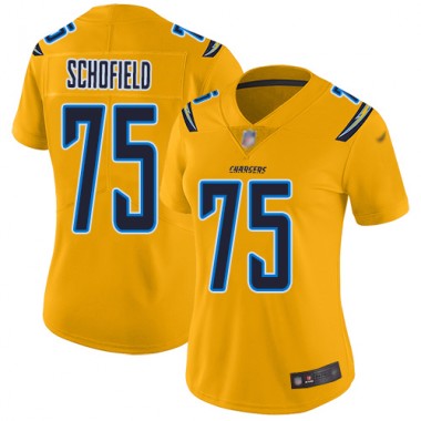 Los Angeles Chargers NFL Football Michael Schofield Gold Jersey Women Limited #75 Inverted Legend->los angeles chargers->NFL Jersey